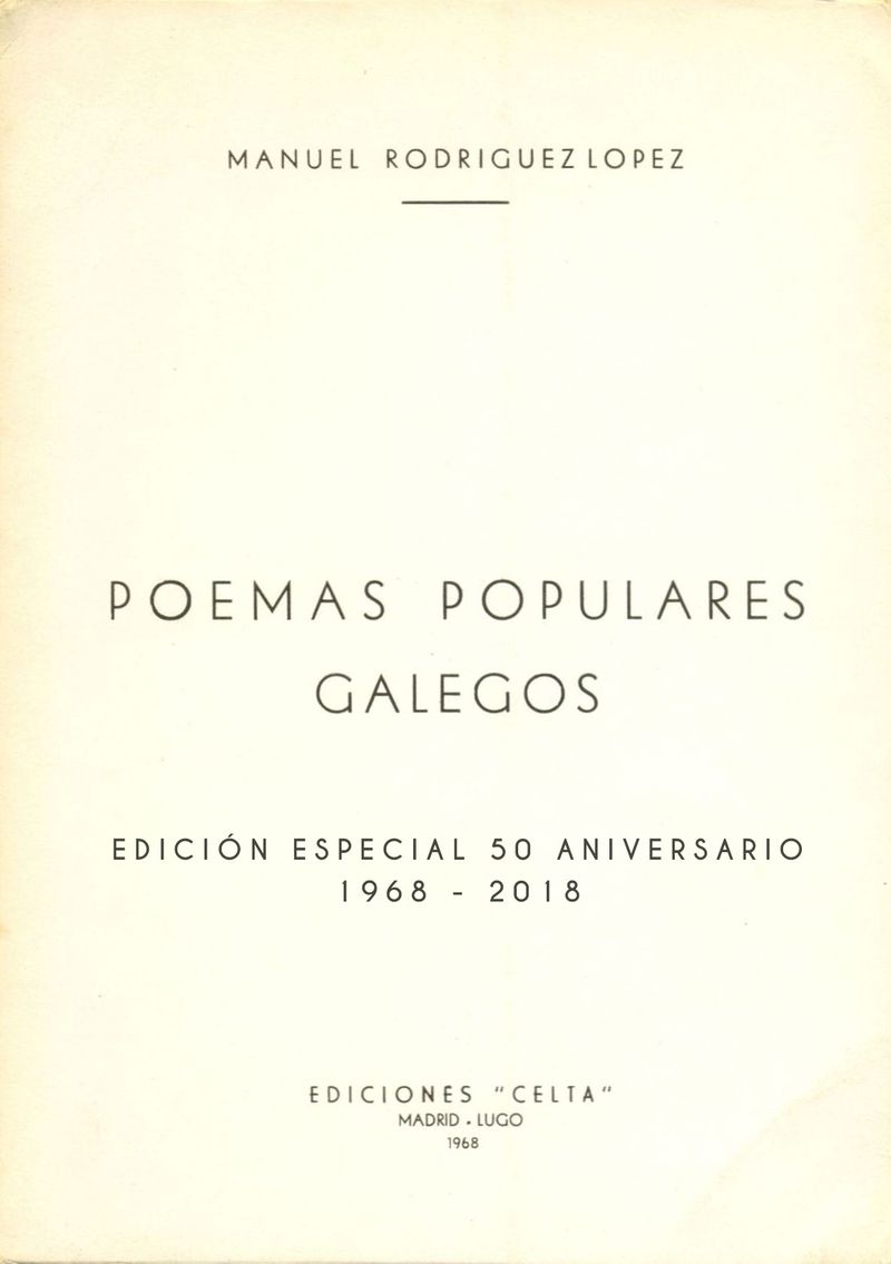 Poemas Populares Galegos - Edición especial 50 aniversario